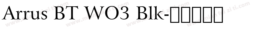 Arrus BT WO3 Blk字体转换